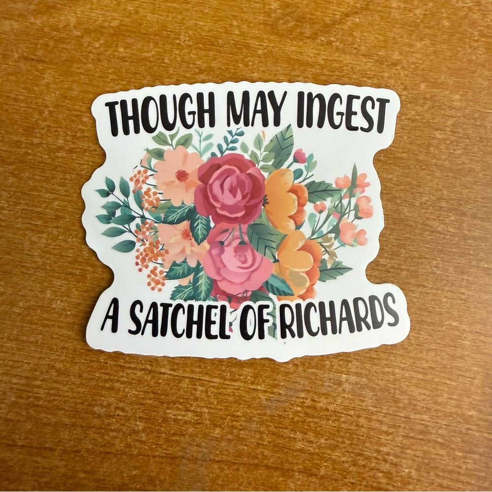 Floral‎ Sticker with Bold Text